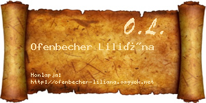 Ofenbecher Liliána névjegykártya